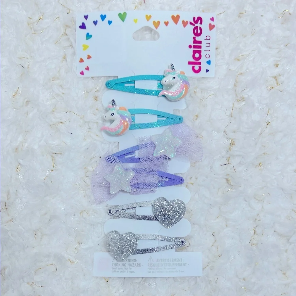 Claire's‎ Glitter Unicorn and Star Hair Clips